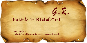Gothár Richárd névjegykártya